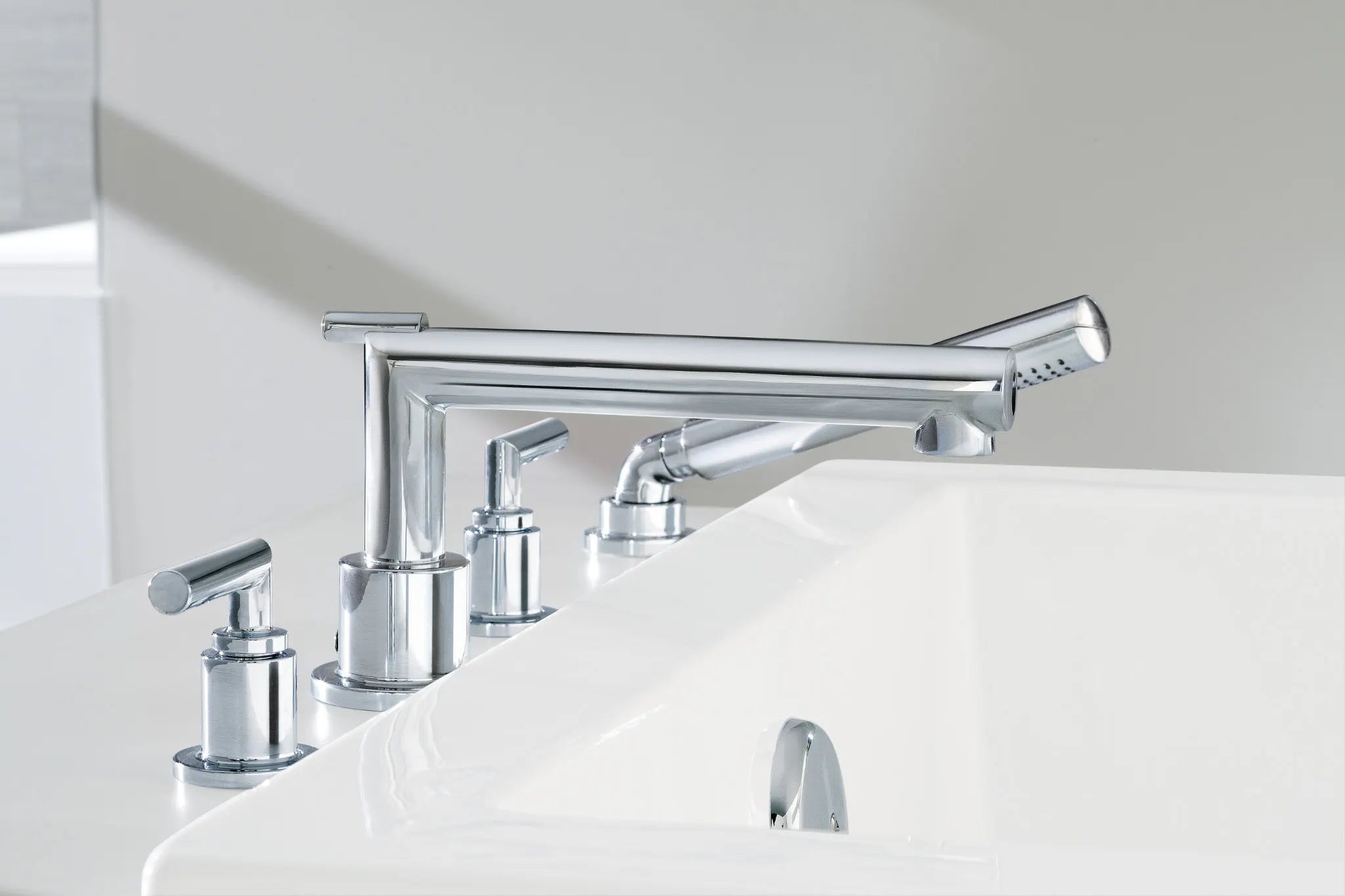 MOEN TS93004 Arris Two-Handle Diverter Roman Tub Faucet Including Handheld Shower - Chrome