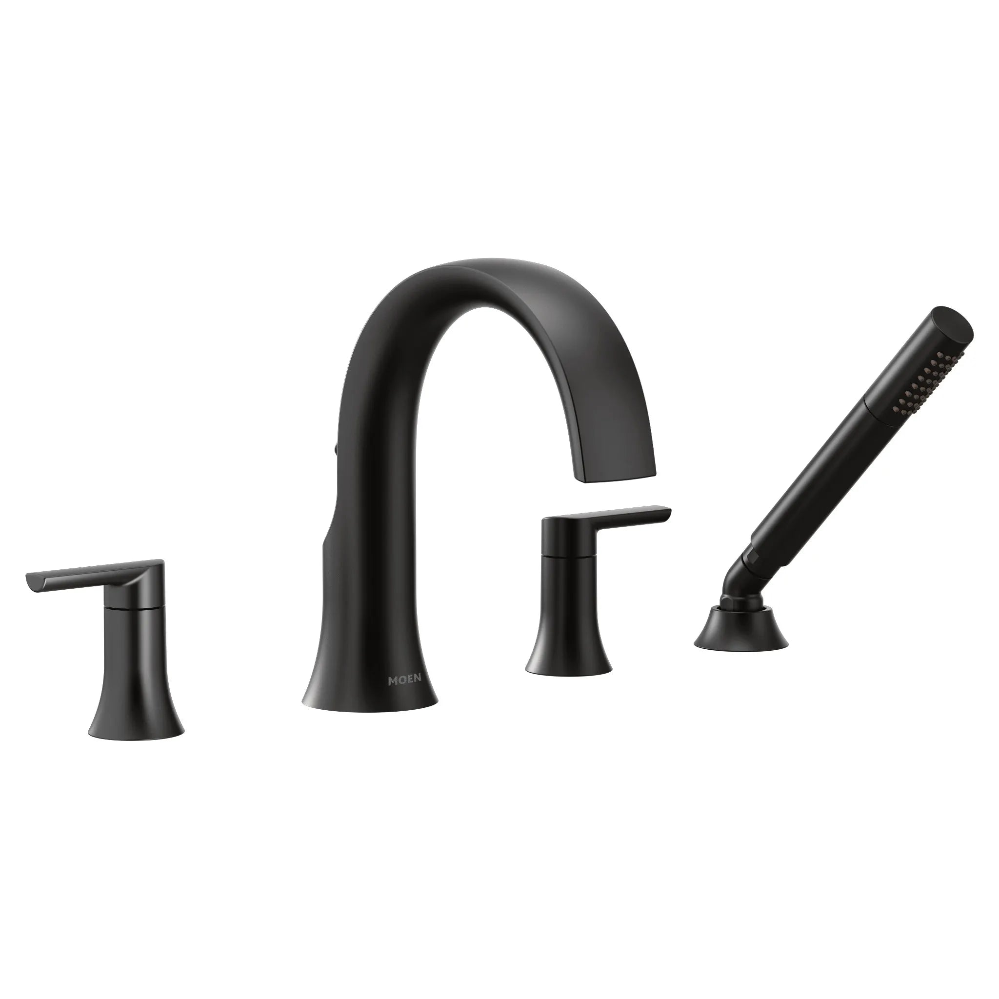 MOEN TS984BL Doux Two-Handle Non-Diverter Roman Tub Faucet - Matte Black