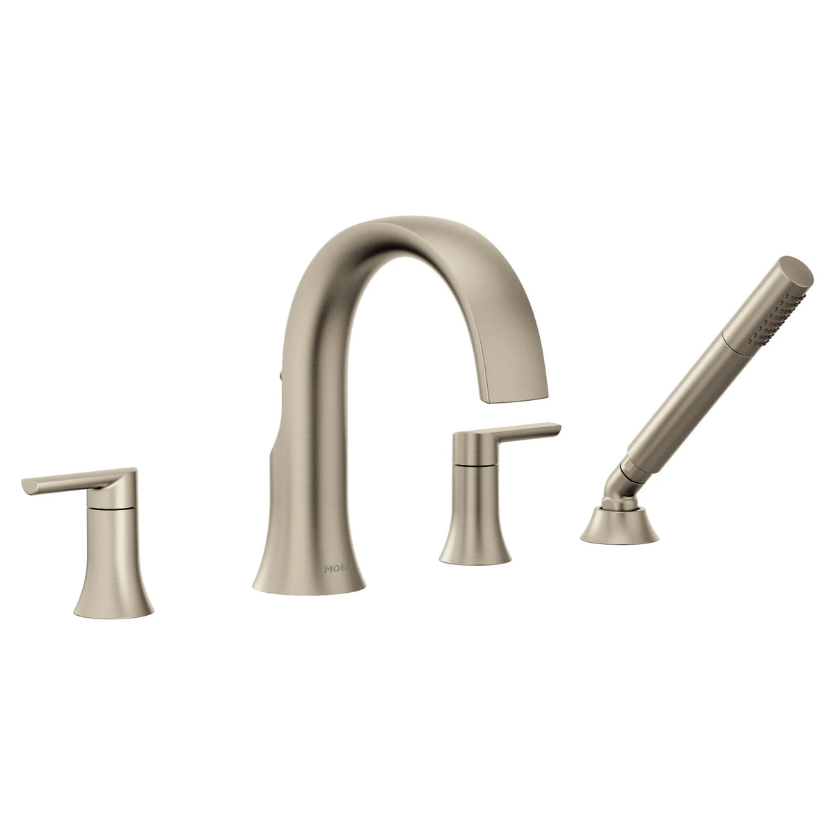 MOEN TS984BN Doux Two-Handle Non-Diverter Roman Tub Faucet - Brushed Nickel