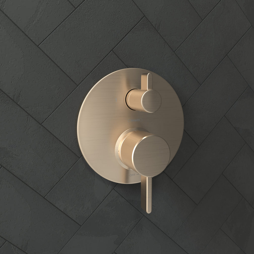 HANSGROHE 04447140 Ecostat Pressure Balance Trim S with Diverter - Brushed Bronze