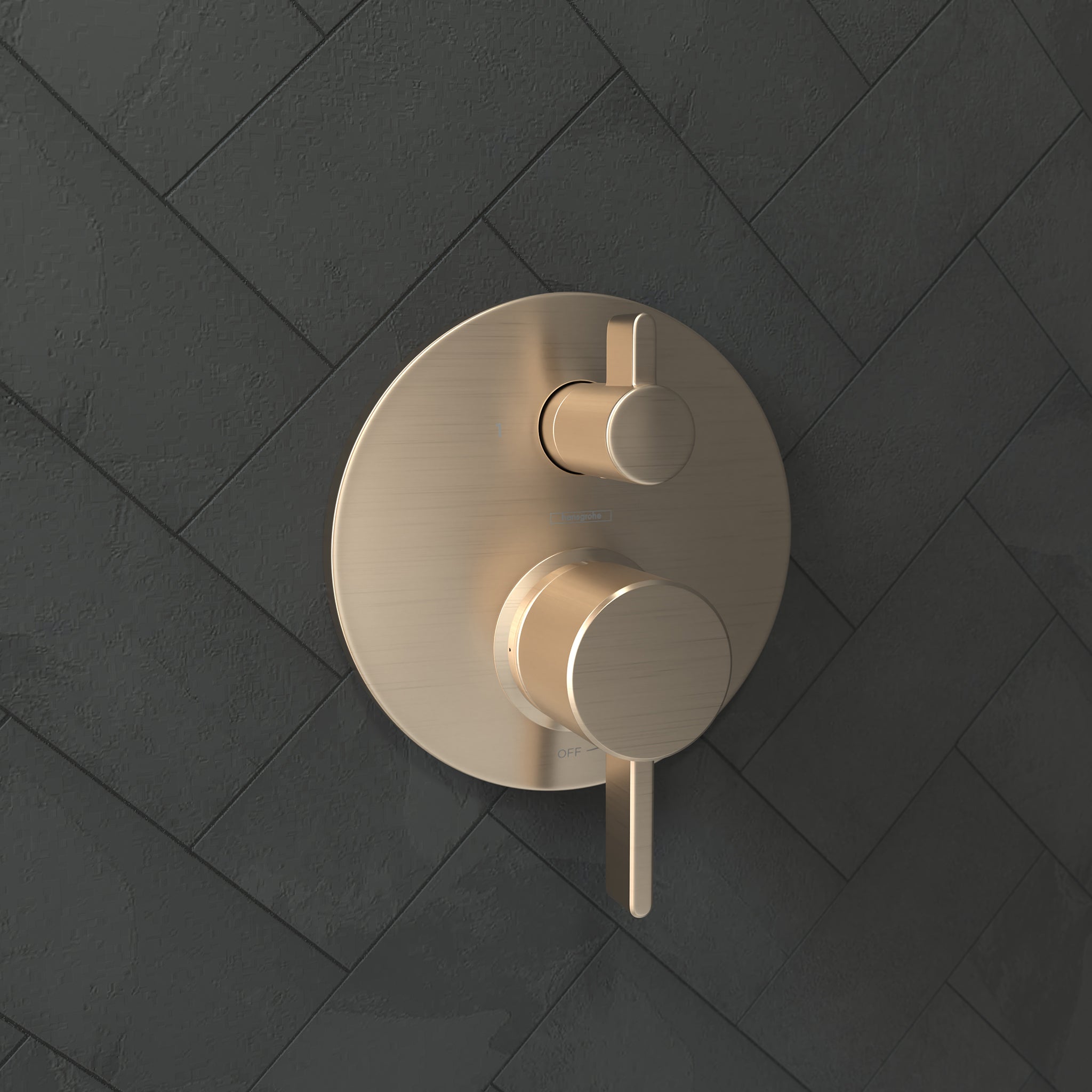 HANSGROHE 04447140 Ecostat Pressure Balance Trim S with Diverter - Brushed Bronze
