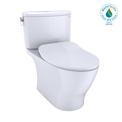 TOTO MS442234CEFG#01 Nexus Two-Piece Elongated 1.28 Gpf Universal Height Toilet With Cefiontect And Ss234 Softclose Seat - Cotton White