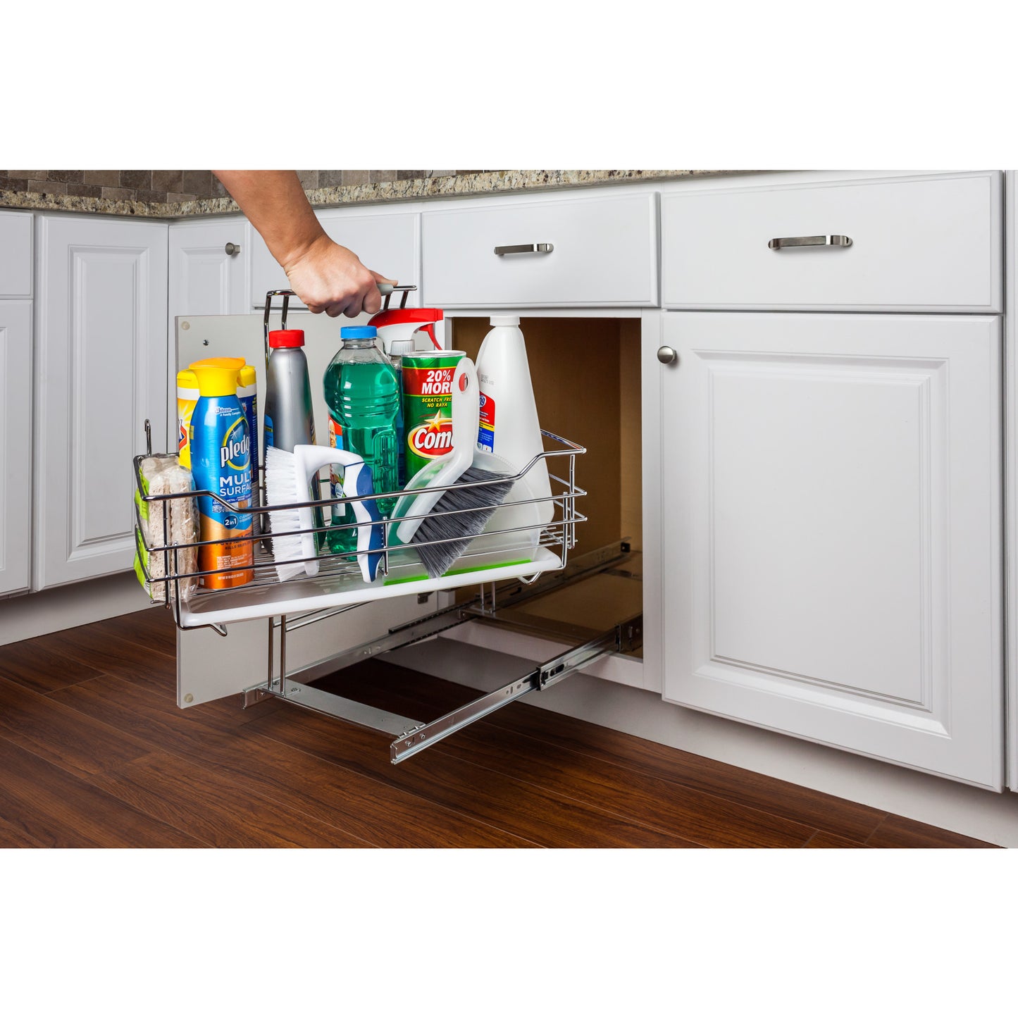 HARDWARE RESOURCES SCPO2-R Cleaning Supply Caddy Pullout - Chrome