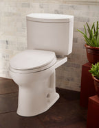 TOTO CST453CUFG#01 Drake Ii 1G Two-Piece Round 1.0 Gpf Universal Height Toilet With Cefiontect - Cotton White