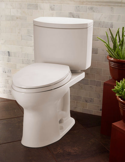 TOTO CST453CUFG#01 Drake Ii 1G Two-Piece Round 1.0 Gpf Universal Height Toilet With Cefiontect - Cotton White