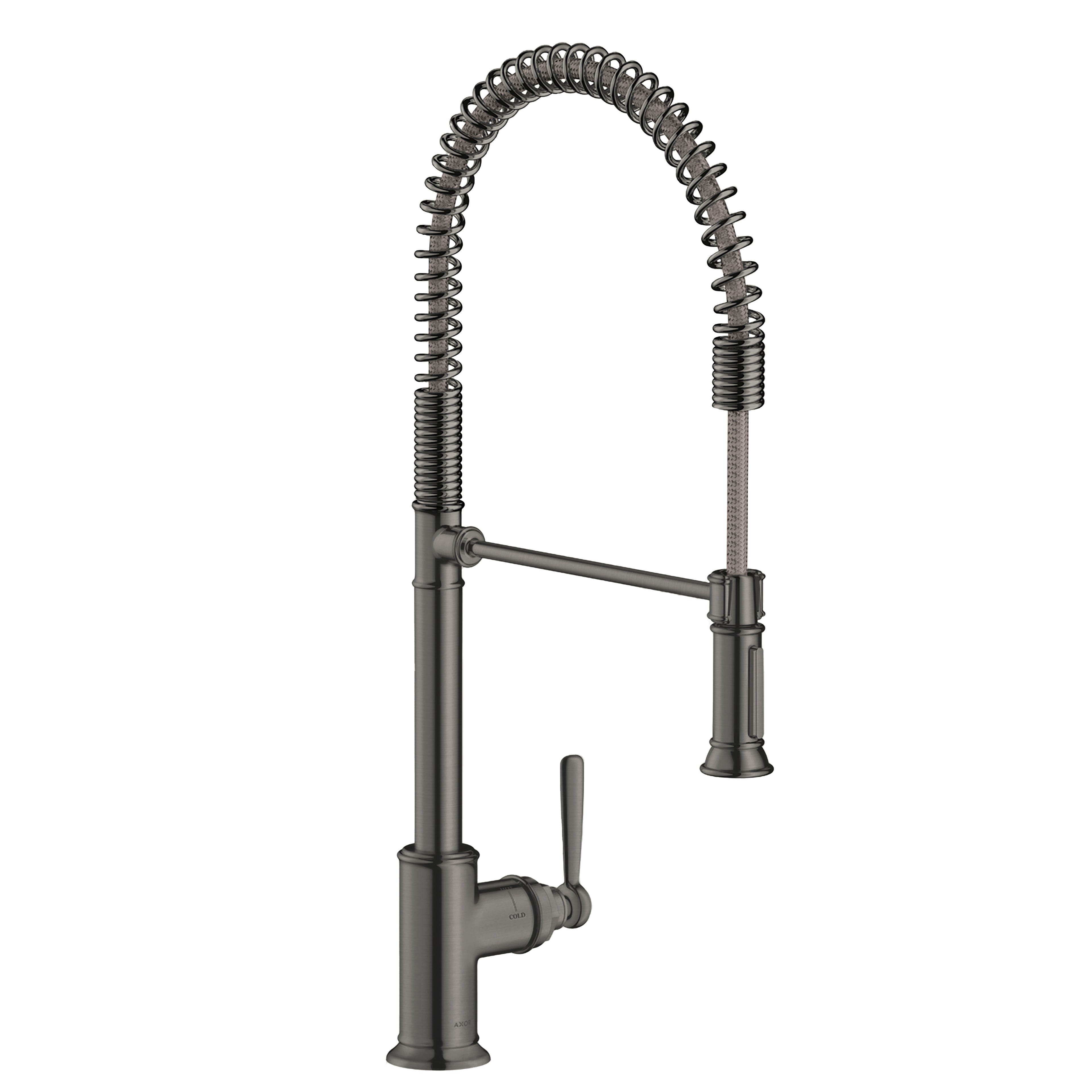 AXOR 16582341 Montreux Semi-Pro Kitchen Faucet 2-Spray, 1.75 GPM - Brushed Black Chrome