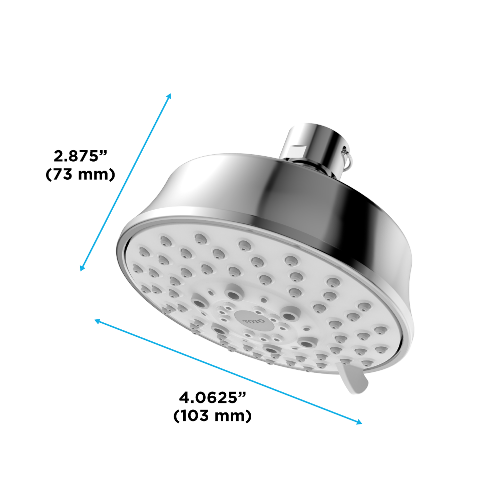 TOTO TBW03001U4#CP L Series 1.75 GPM Multifunction 4 inch Classic Round Showerhead , Polished Chrome