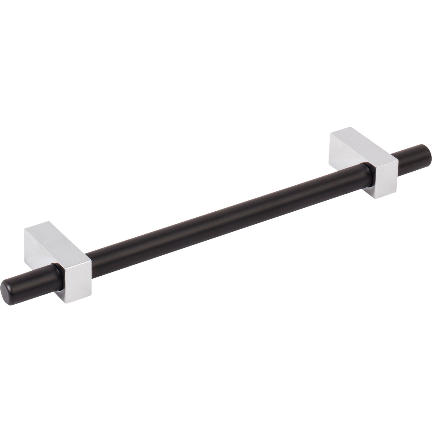 JEFFREY ALEXANDER 478-160MBPC Larkin 2 160 mm Center-to-Center Bar Pull - Matte Black w/Polished Chrome