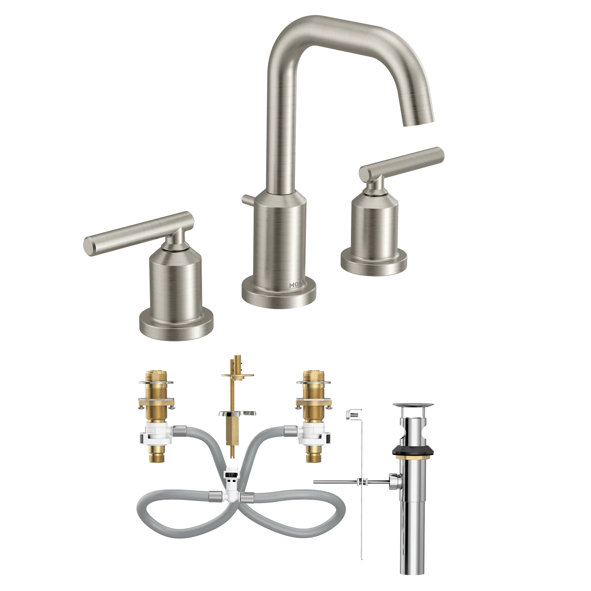 MOEN TV6142BN Gibson Two-Handle Widespread Bathroom Sink Faucet - Brushed Nickel