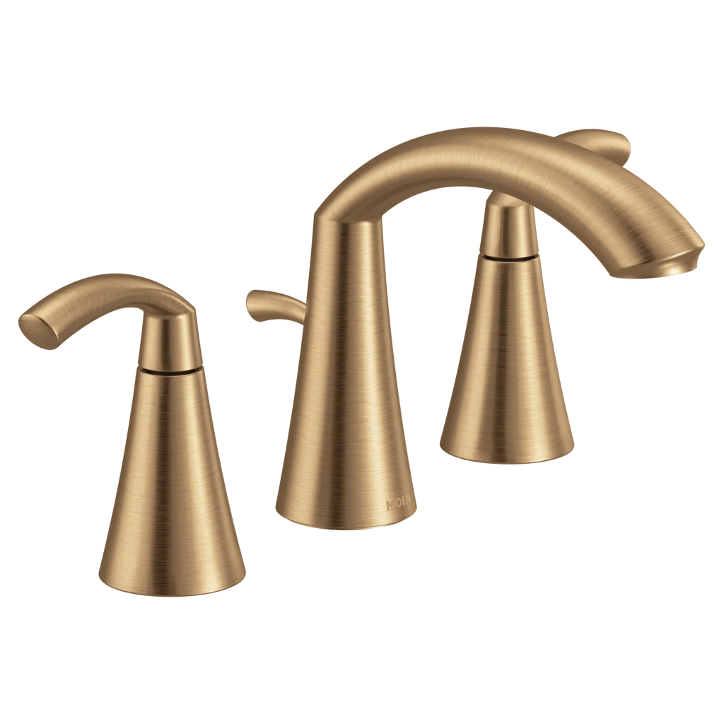 MOEN TV6173BZG Glyde Two-Handle Widespread Bathroom Sink Faucet - Bronzed Gold