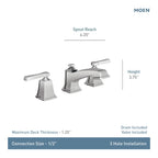 MOEN TV6220BRB Boardwalk Two-Handle Widespread Bathroom Sink Faucet - Mediterranean Bronze