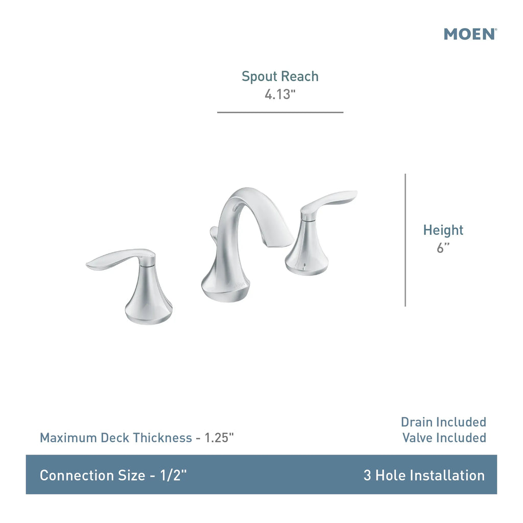 MOEN TV6420ORB Eva Two-Handle Widespread Bathroom Sink Faucet - Oil Rubbed Bronze