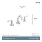 MOEN TV6420ORB Eva Two-Handle Widespread Bathroom Sink Faucet - Oil Rubbed Bronze