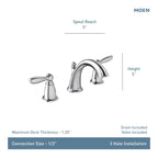 MOEN TV6620ORB Brantford Two-Handle High Arc Bathroom Faucet - Oil Rubbed Bronze
