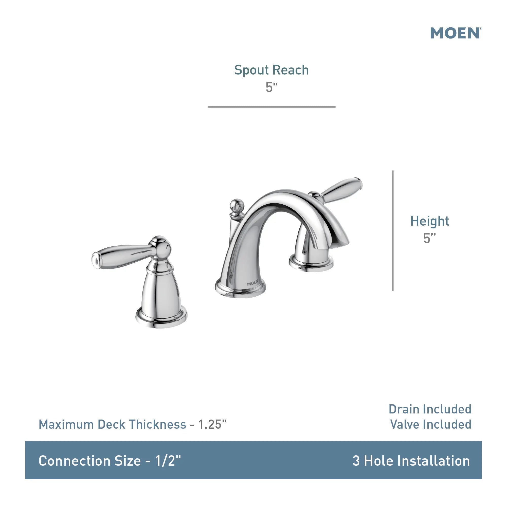 MOEN TV6620ORB Brantford Two-Handle High Arc Bathroom Faucet - Oil Rubbed Bronze