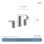 MOEN TV6708BN Genta Lx Two-Handle Widespread Bathroom Sink Faucet - Brushed Nickel
