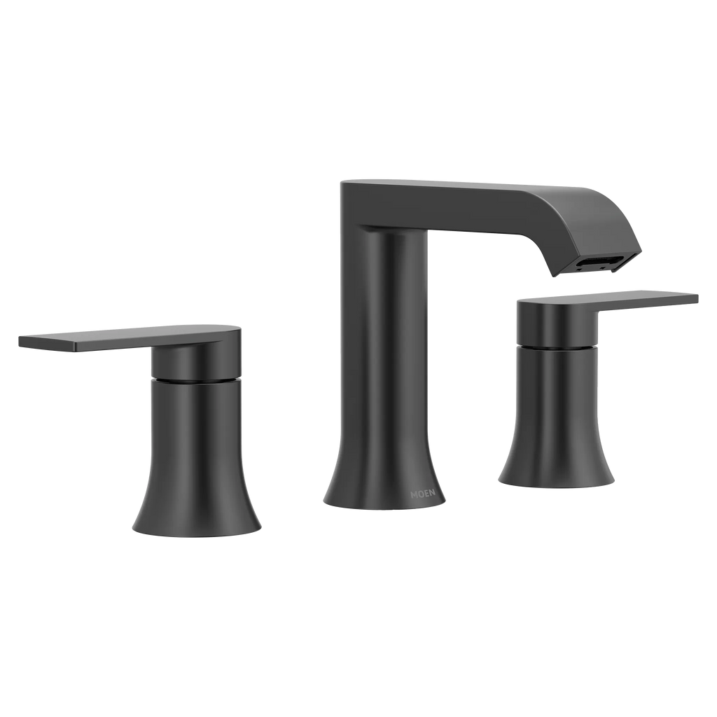 MOEN TV6708BL Genta Lx Two-Handle Widespread Bathroom Sink Faucet - Matte Black