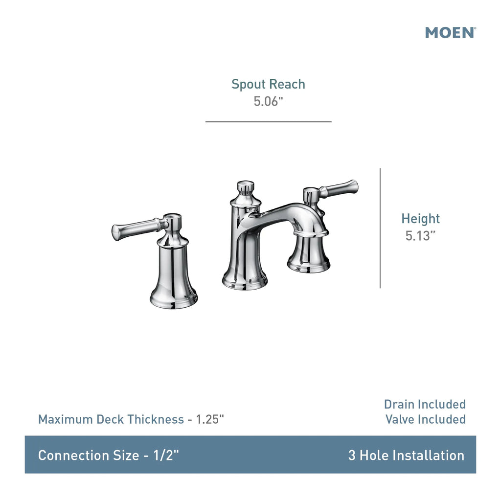 MOEN TV6805ORB Dartmoor Two-Handle Widespread Bathroom Sink Faucet - Oil Rubbed Bronze