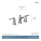 MOEN TV6805ORB Dartmoor Two-Handle Widespread Bathroom Sink Faucet - Oil Rubbed Bronze
