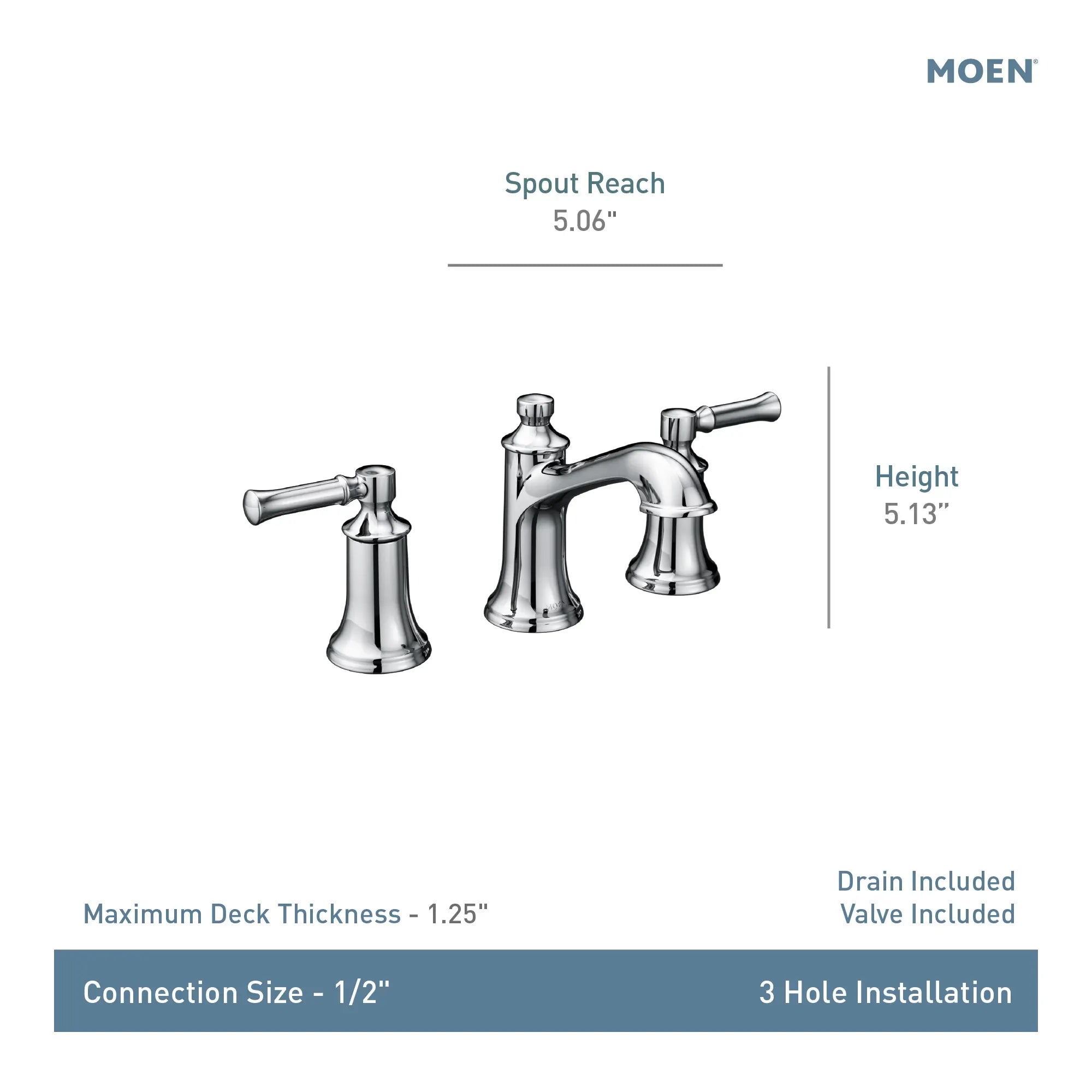 MOEN TV6805ORB Dartmoor Two-Handle Widespread Bathroom Sink Faucet - Oil Rubbed Bronze