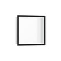 HANSGROHE 56099670 XtraStoris Individual Wall Niche Matte White with Design Frame 12"x 12"x 4" - Matte Black