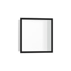 HANSGROHE 56099670 XtraStoris Individual Wall Niche Matte White with Design Frame 12"x 12"x 4" - Matte Black