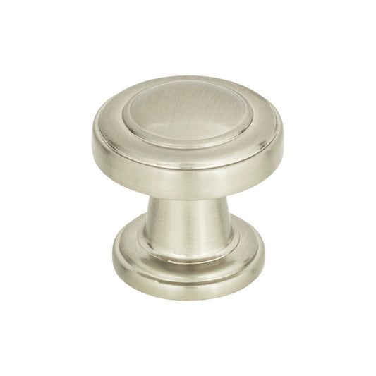 ATLAS 313-BRN Bronte 1 1/8" Diameter Round Knob - Brushed Nickel