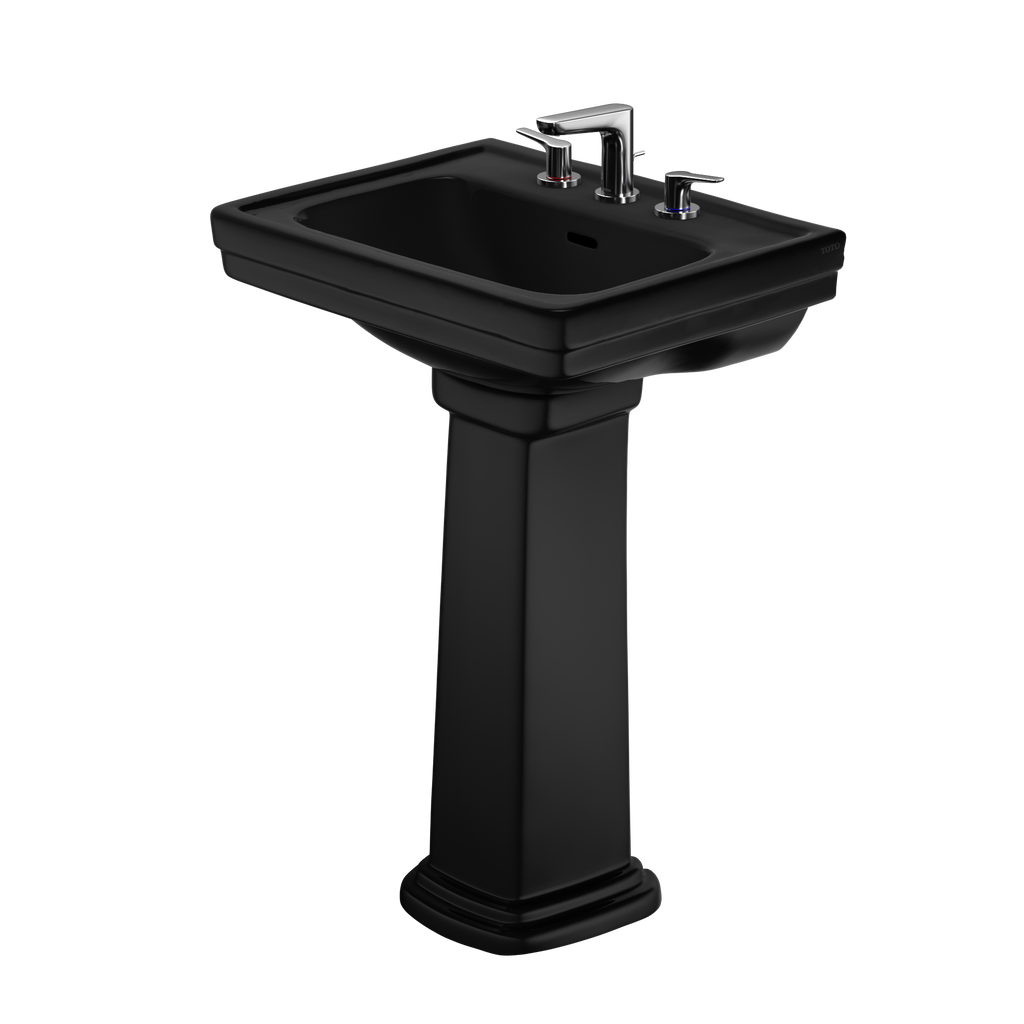 TOTO LPT532.8N#51 Promenade 24" X 19-1/4" Rectangular Pedestal Bathroom Sink For 8 Inch Center Faucets - Ebony