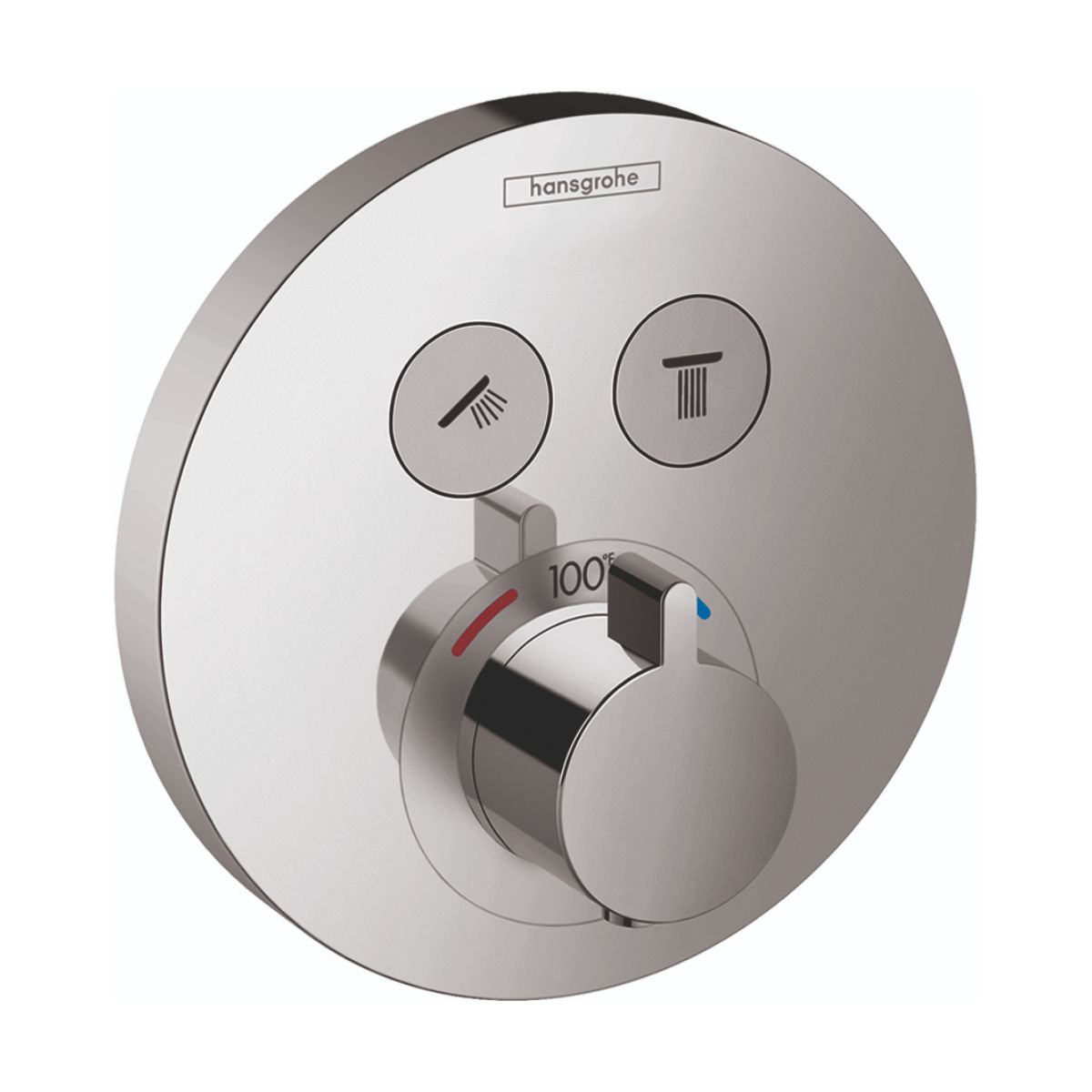 HANSGROHE 15743001 ShowerSelect S Thermostatic Trim for 2 Functions, Round - Chrome