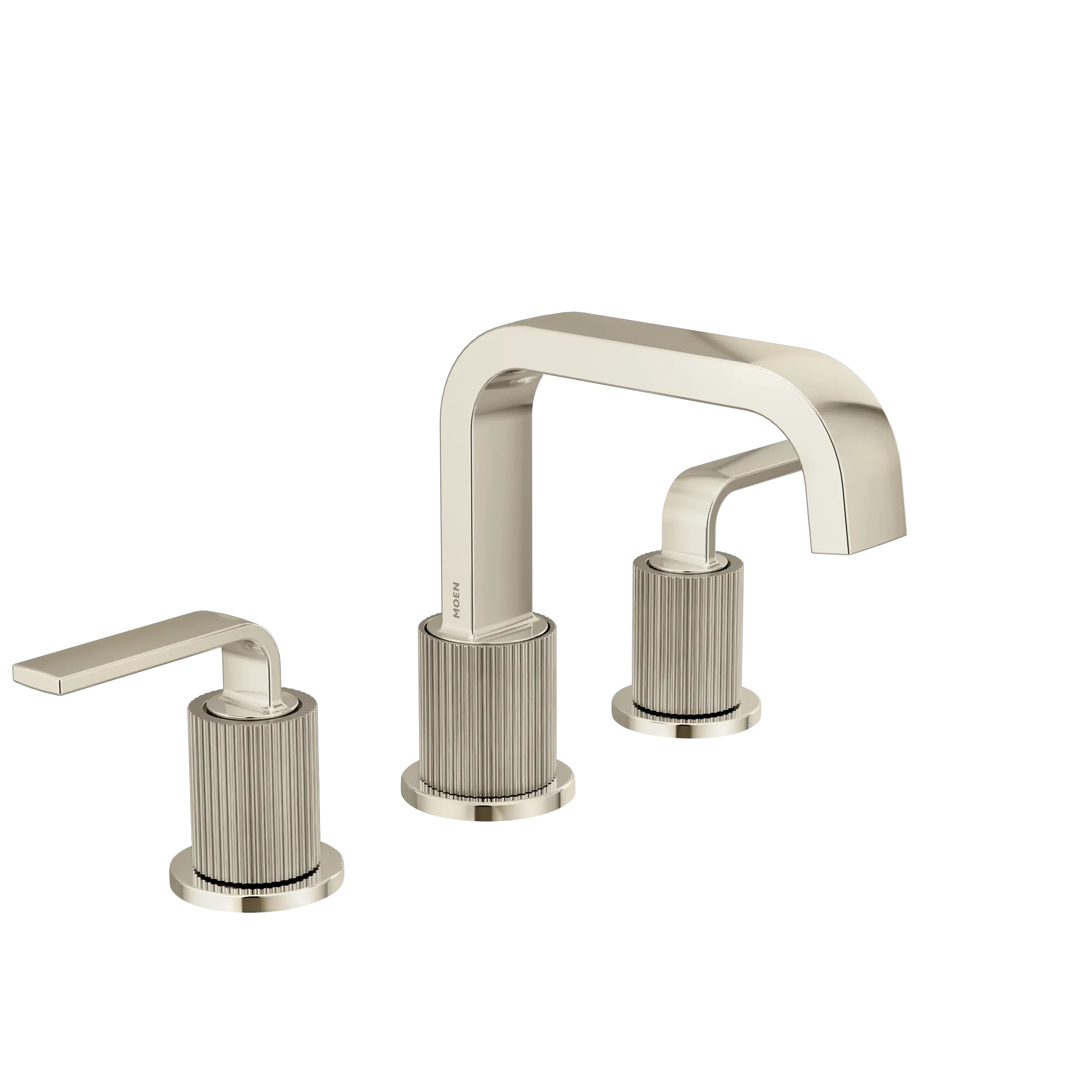 MOEN TVS5758NLBN Cambium Two-Handle High Arc Bathroom Faucet - Polished Nickel/Brushed Nickel