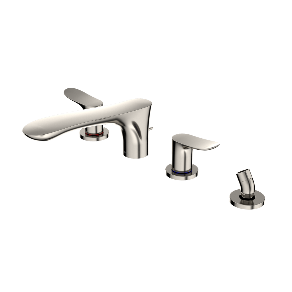 TOTO TBG01202U#PN Go Two-Handle Deck-Mount Roman Tub Filler Trim With Handshower - Polished Nickel