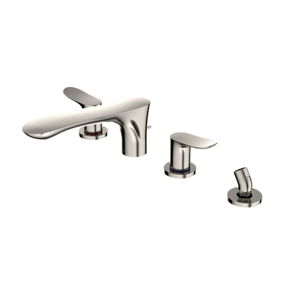 TOTO TBG01202U#PN Go Two-Handle Deck-Mount Roman Tub Filler Trim With Handshower - Polished Nickel