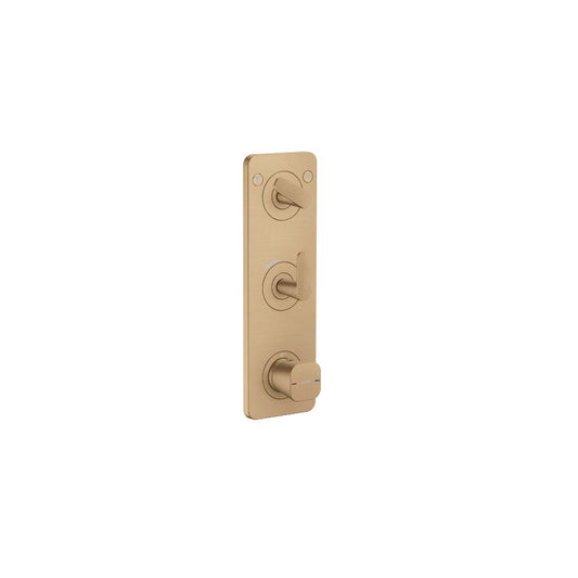 AXOR 49701141 Citterio C Thermostatic Module Trim 15" x 5" for 2 Functions- Cubic Cut - Brushed Bronze