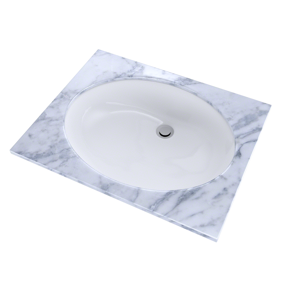 TOTO LT597G#01 Dantesca Oval Undermount Bathroom Sink With Cefiontect - Cotton White