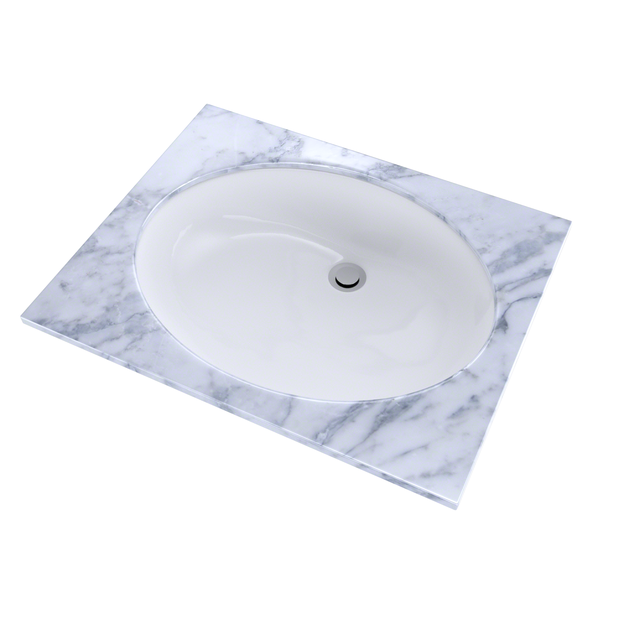 TOTO LT597G#01 Dantesca Oval Undermount Bathroom Sink With Cefiontect - Cotton White