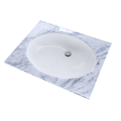 TOTO LT597G#01 Dantesca Oval Undermount Bathroom Sink With Cefiontect - Cotton White