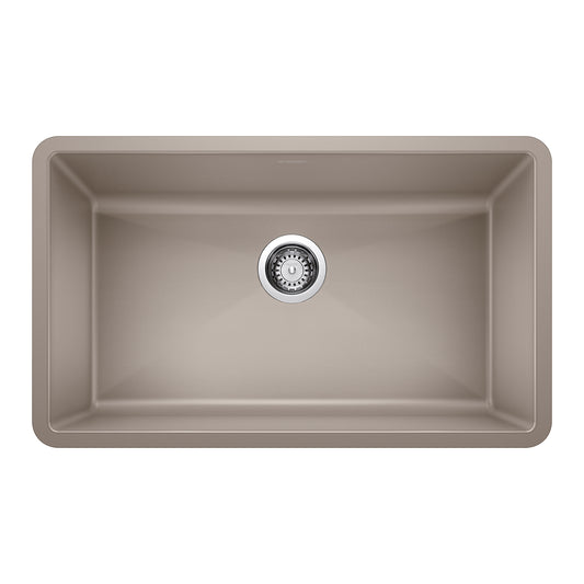 BLANCO 441297 Precis Precis SILGRANIT 32" Super Single Undermount Kitchen Sink - Truffle in Truffle