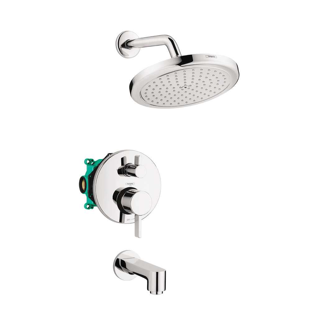 HANSGROHE 04908000 Croma Pressure Balance Tub/Shower Set with Rough, 2.0 GPM - Chrome