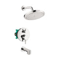 HANSGROHE 04908000 Croma Pressure Balance Tub/Shower Set with Rough, 2.0 GPM - Chrome