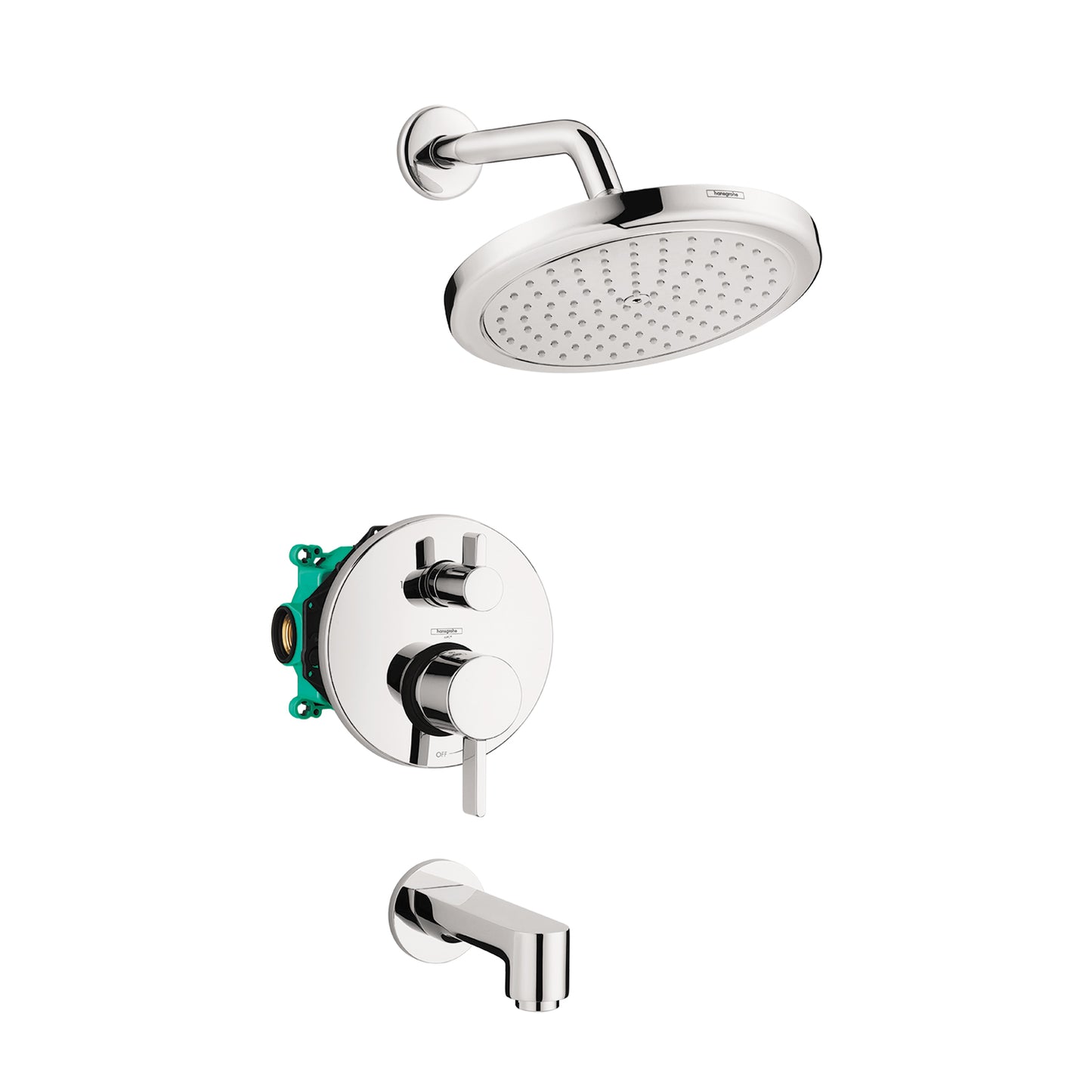 HANSGROHE 04908000 Croma Pressure Balance Tub/Shower Set with Rough, 2.0 GPM - Chrome
