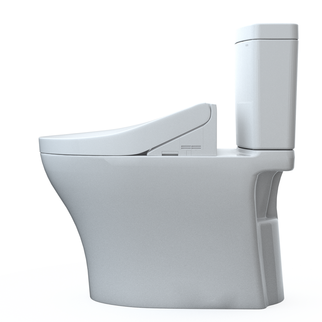 TOTO MW4463084CEMFGN#01 Washlet+ Aquia Iv Two-Piece Elongated Universal Height Dual Flush 1.28 And 0.9 Gpf Toilet And Washlet C5 Bidet Seat - Cotton White