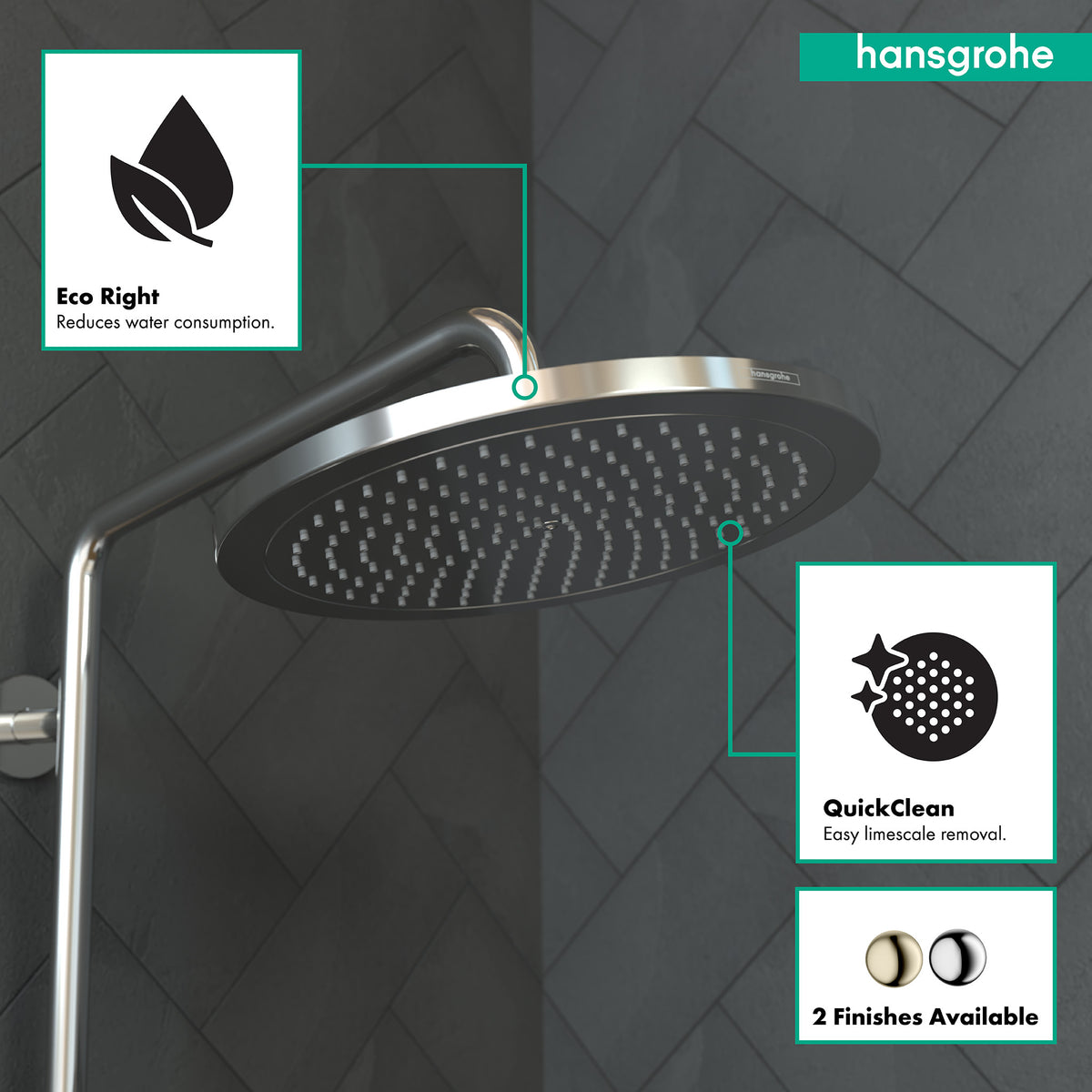 HANSGROHE 26217001 Croma Showerhead 280 1-Jet, 1.75 GPM - Chrome