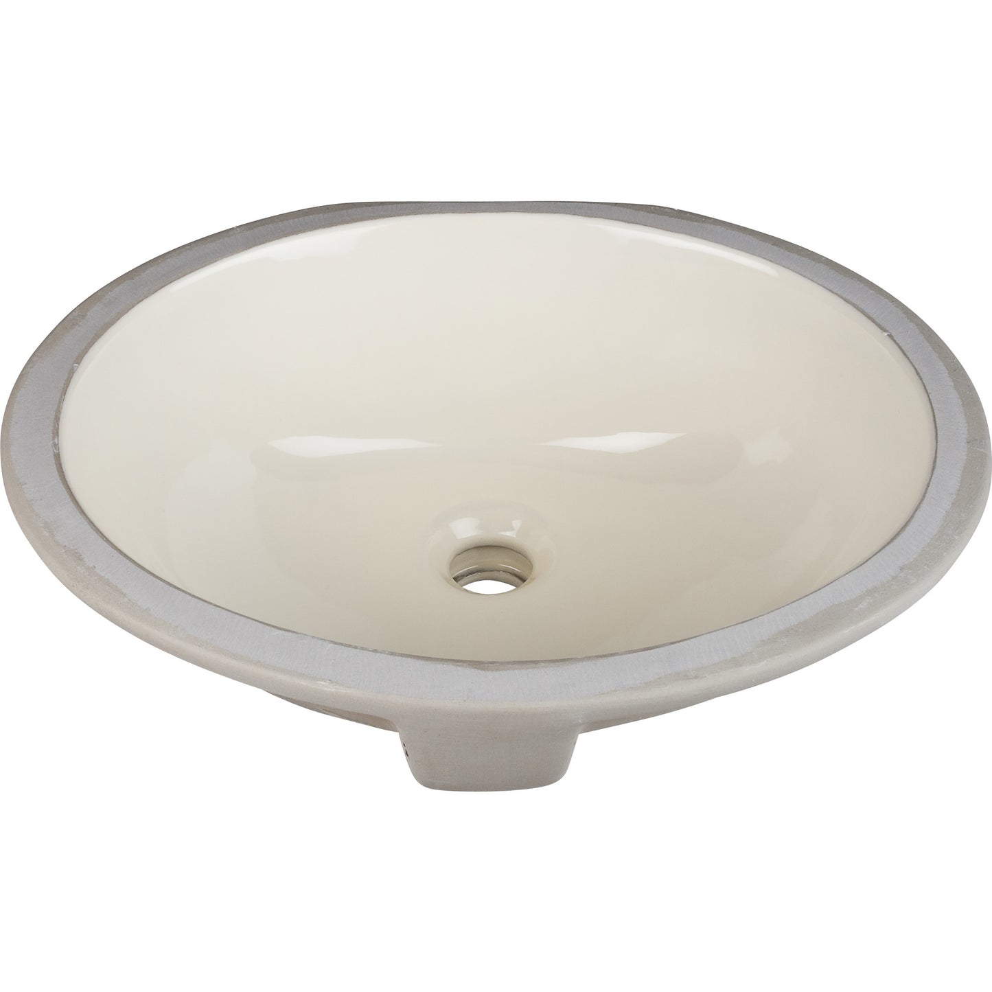 HARDWARE RESOURCES H8809 15-9/16" L x 13" W  Parchment Oval Undermount Porcelain Bathroom Sink With Overflow , Parchment