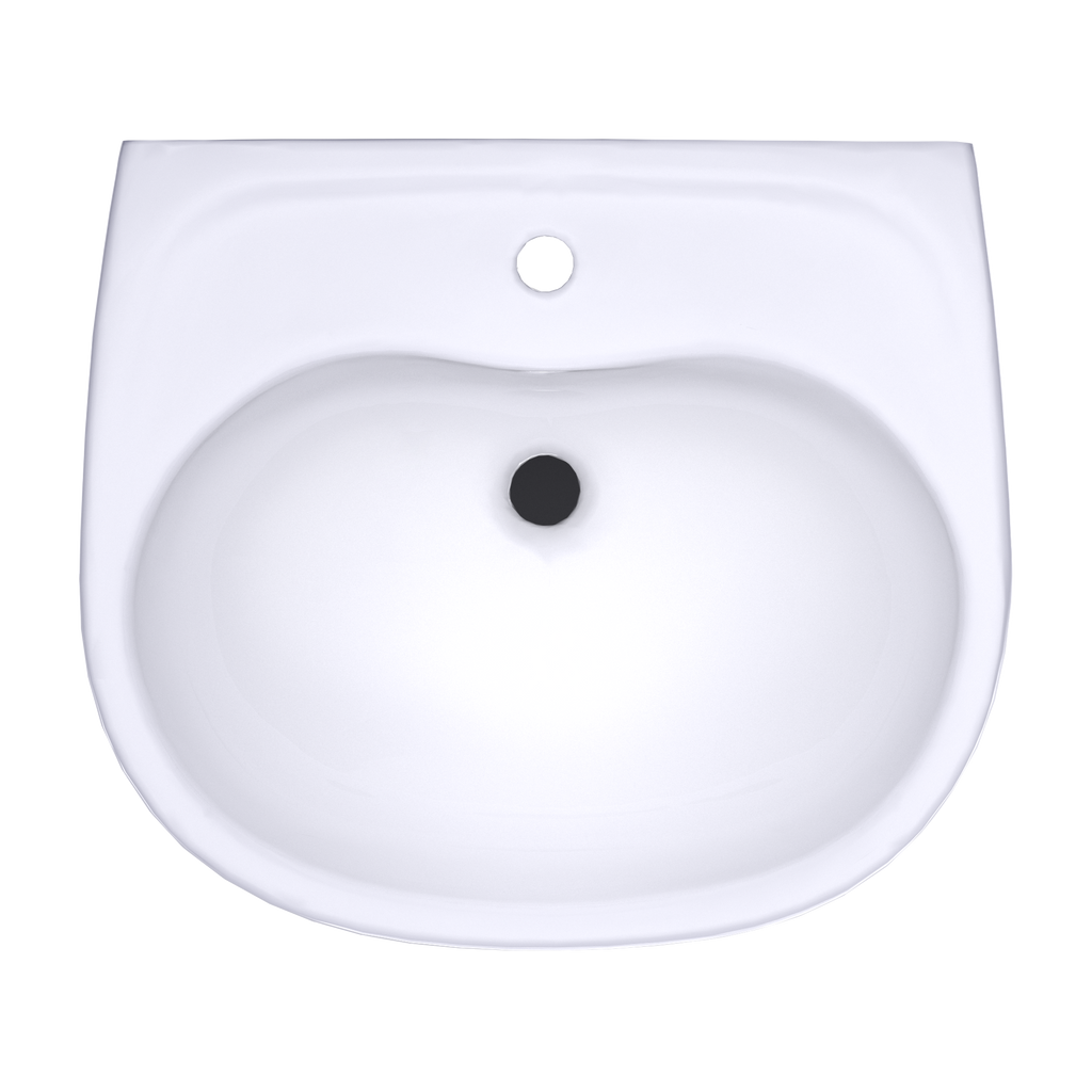 TOTO LHT241G#01 Supreme Oval Wall-Mount Bathroom Sink With Cefiontect And Shroud For Single Hole Faucets - Cotton White
