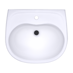 TOTO LHT241G#01 Supreme Oval Wall-Mount Bathroom Sink With Cefiontect And Shroud For Single Hole Faucets - Cotton White