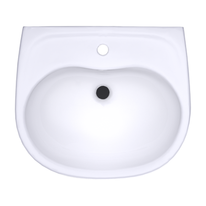 TOTO LHT241G#01 Supreme Oval Wall-Mount Bathroom Sink With Cefiontect And Shroud For Single Hole Faucets - Cotton White