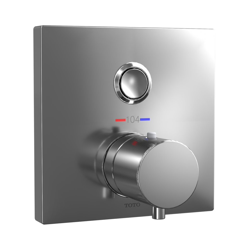 TOTO TBV02405U#CP Square Thermostatic Mixing Valve With One-Function Shower Trim - Polished Chrome