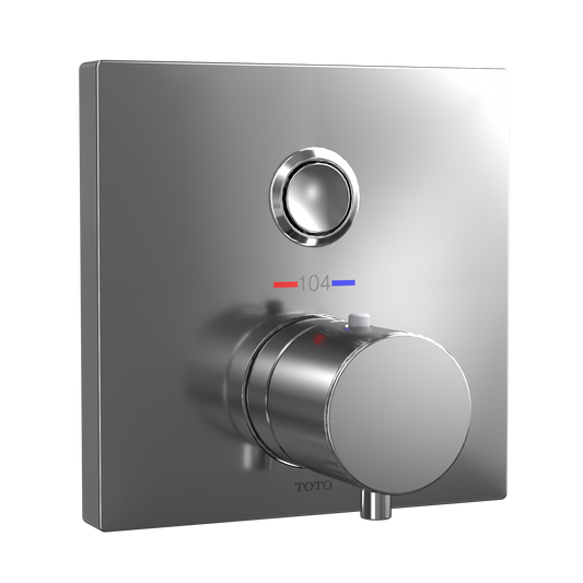 TOTO TBV02405U#CP Square Thermostatic Mixing Valve With One-Function Shower Trim - Polished Chrome