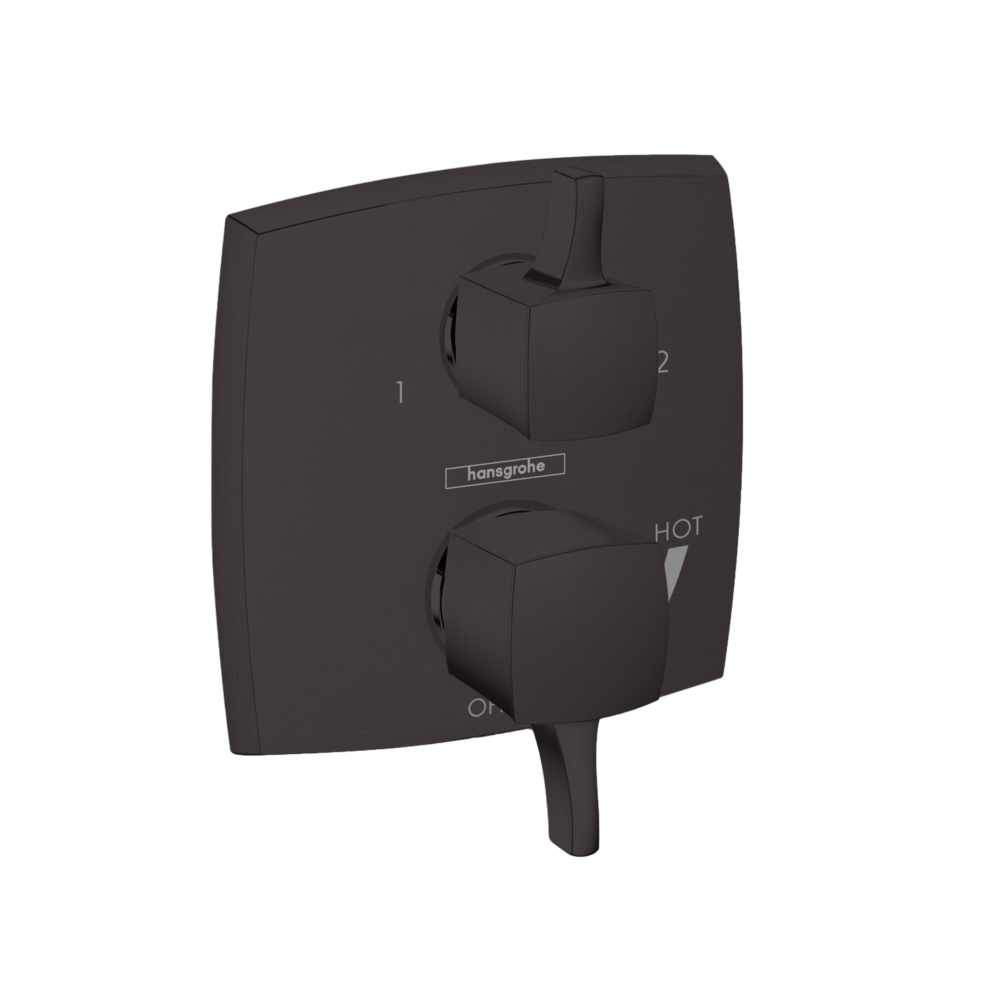 HANSGROHE 15865671 Ecostat Classic Pressure Balance Trim Classic Square with Diverter - Matte Black