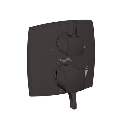 HANSGROHE 15865671 Ecostat Classic Pressure Balance Trim Classic Square with Diverter - Matte Black